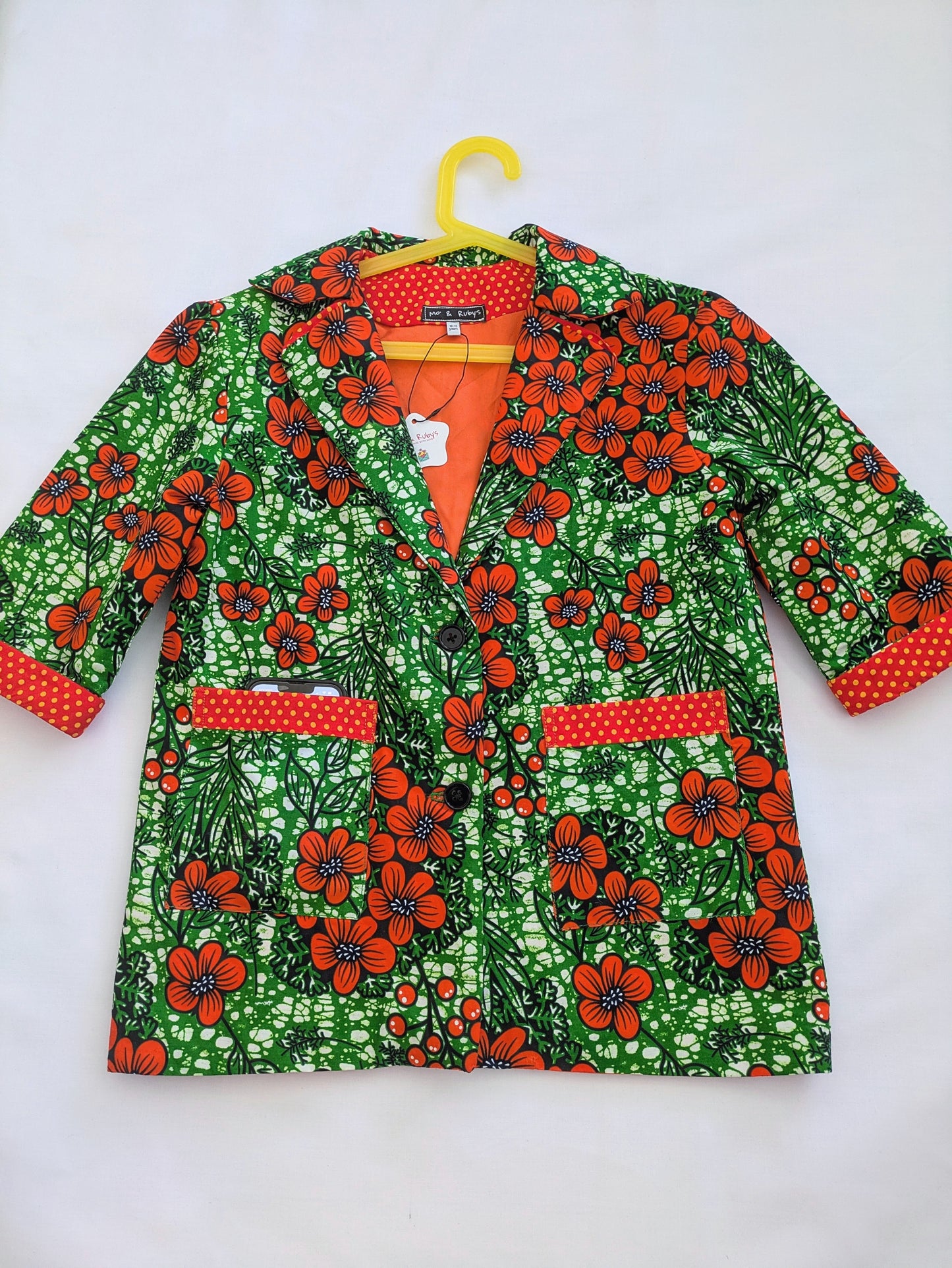 Girls' Printed Contrast Lined Jacket (10-14yrs)