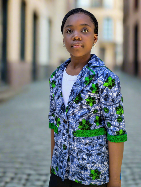 Girls' Printed Contrast Lined Jacket (10-14yrs)