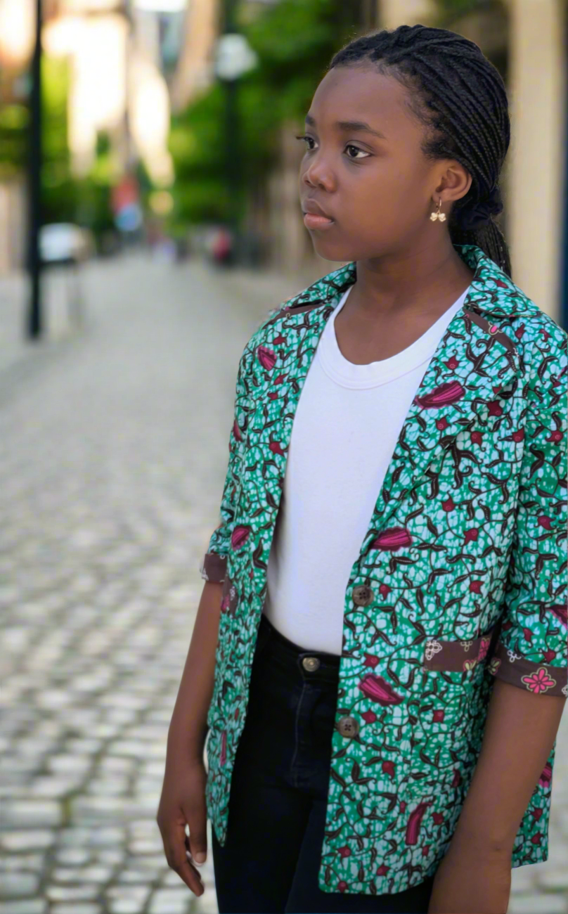 Girls' Printed Contrast Lined Jacket (10-14yrs)
