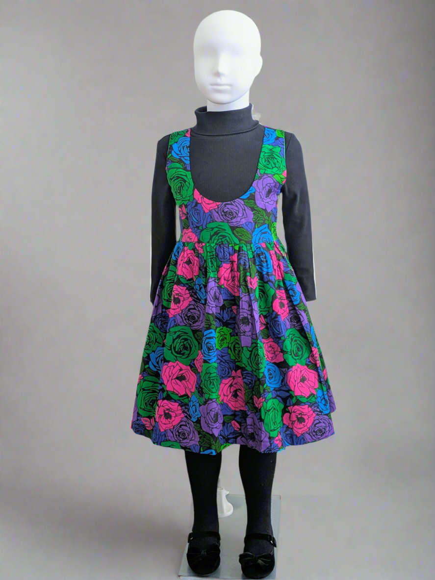 Floral twirl jumper dress (6-9yrs)
