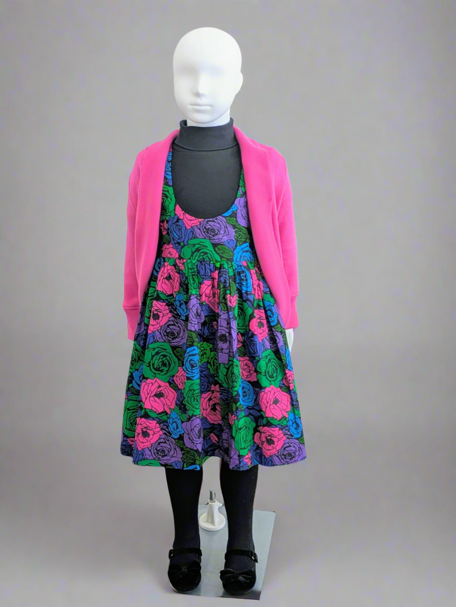 Floral twirl jumper dress (6-9yrs)