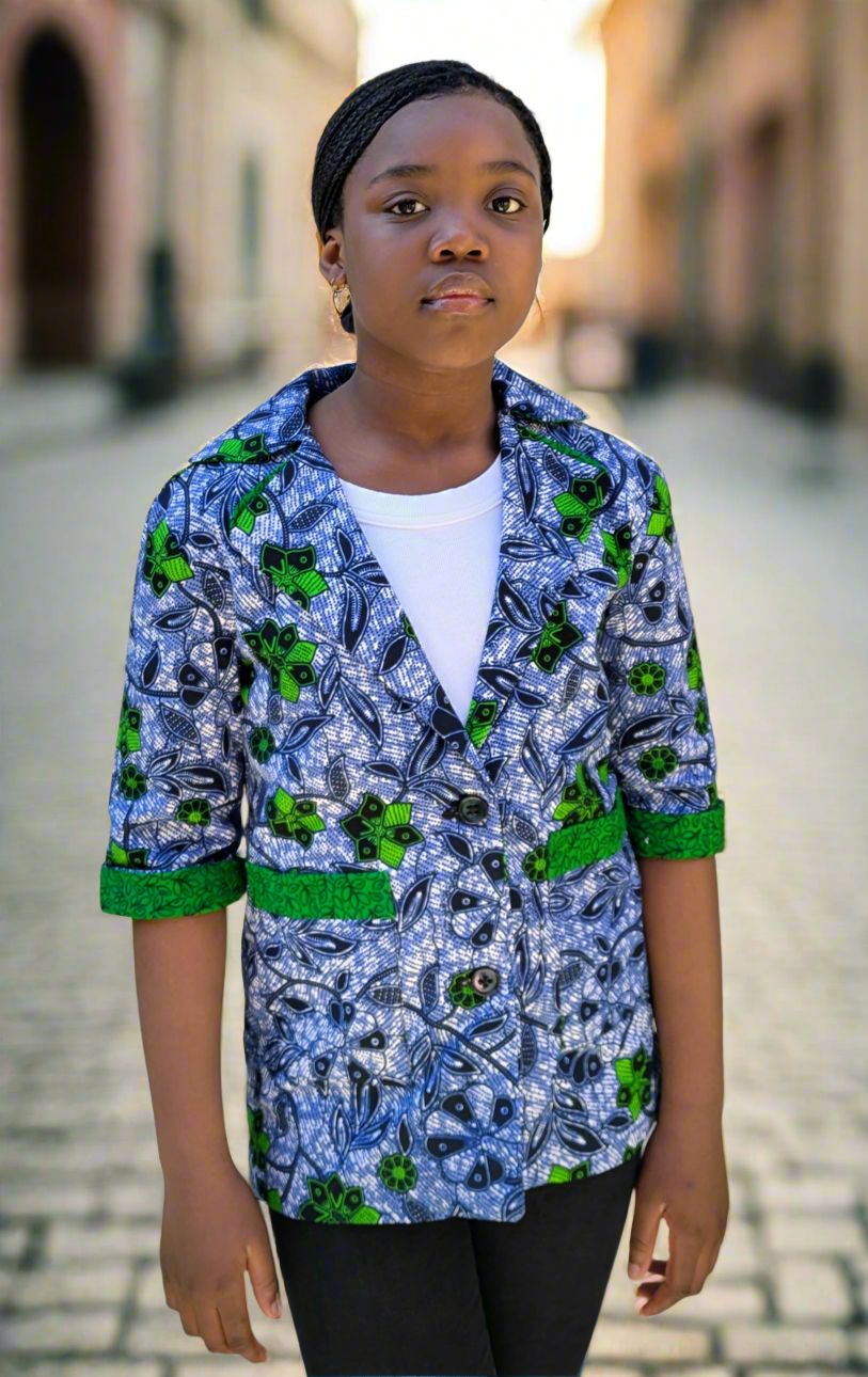 Girls' Printed Contrast Lined Jacket (10-14yrs)