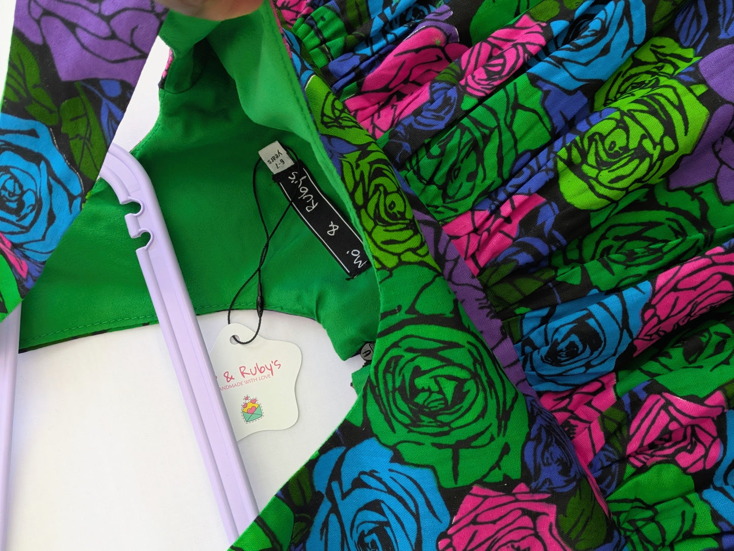 Floral twirl jumper dress (6-9yrs)
