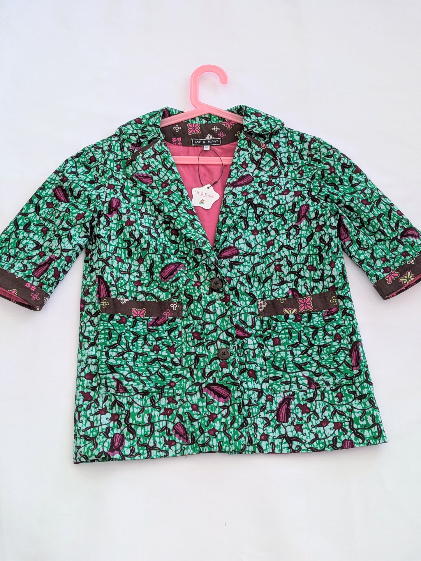 Girls' Printed Contrast Lined Jacket (10-14yrs)